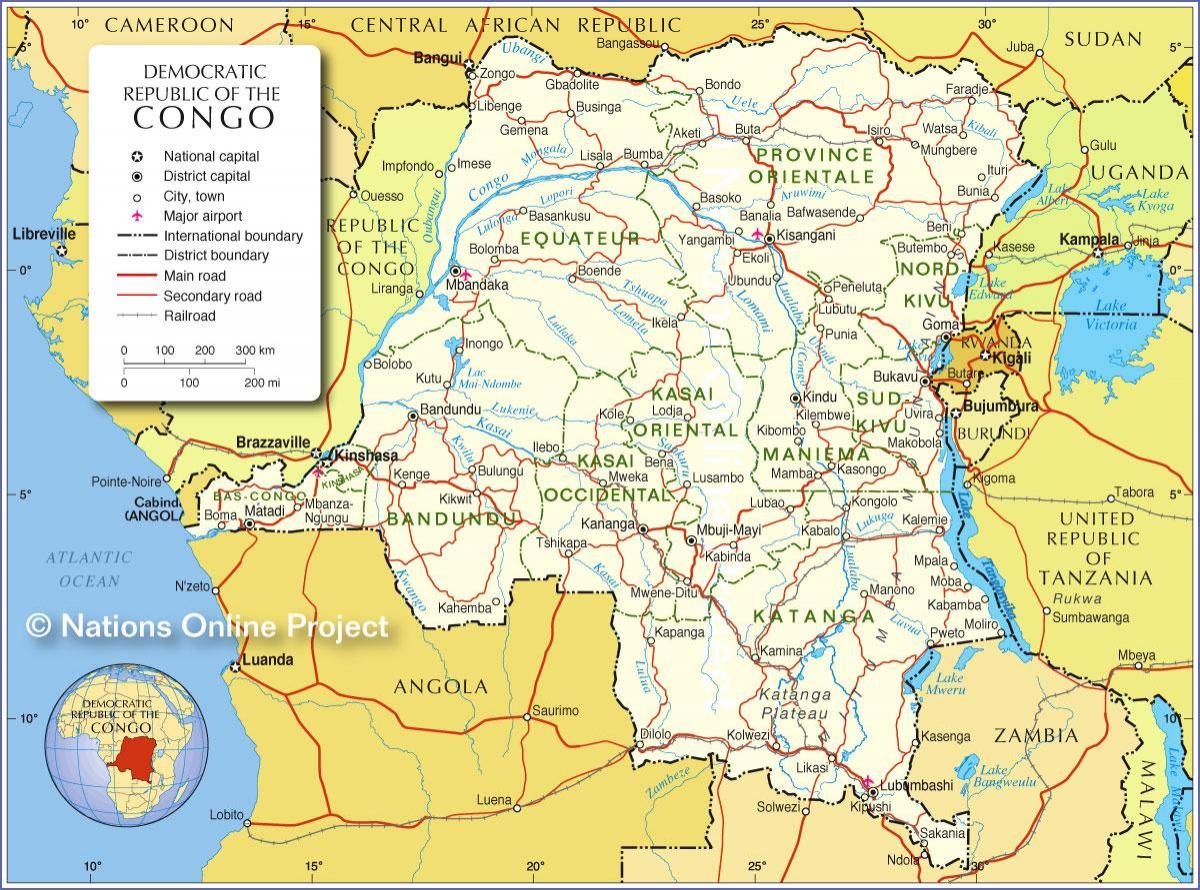 map of democratic republic of the congo