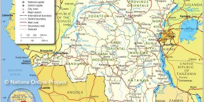 Map of democratic republic of the congo